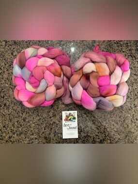Two If By Hand Finn Multicolor Hand-Dyed Wool Roving Braid Pair